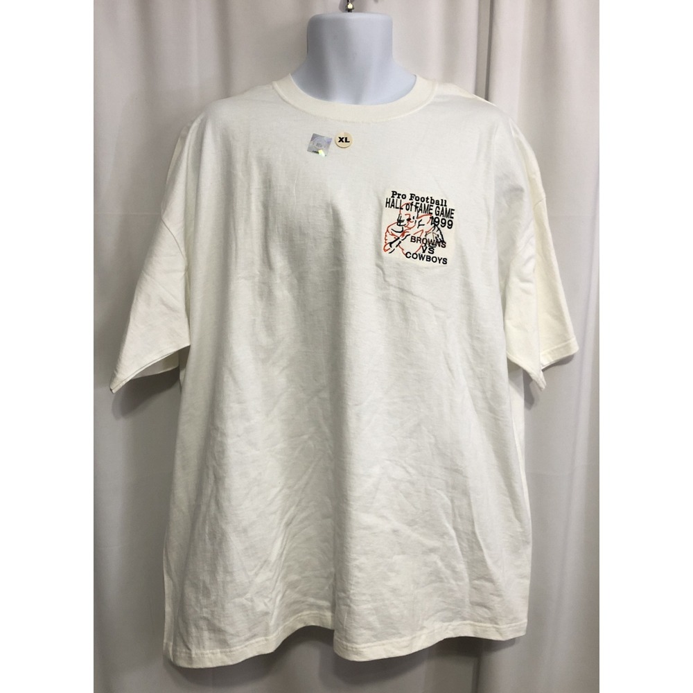 Cadre Athletic T-Shirt Mens XL White 1999 Hall of Fame Game Browns vs Cowboys